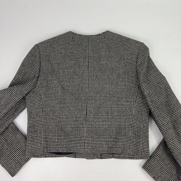 Vtg Pendleton Suit Jacket Women’s PS Black Houndstooth Plaid Cropped Slits 1960s - Picture 3 of 16